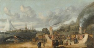 De Walvisolie Raffinaderij bij het Dorp Smerenburg, 1639 door Cornelis de Man