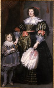 Madame Charlotte Butkens-Smit van Cruyninghen en haar zoon Johannes-Amatus
