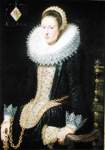 Portret van een Dame van de Pelgrom Familie door Cornelis de Vos