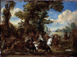 Slagveld door Cornelis de Wael