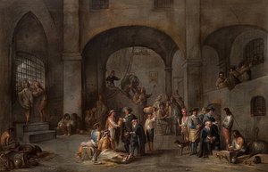 Het bezoeken van de gevangenen (Uit een cyclus met de zeven werken van barmhartigheid). Omstreeks 1640