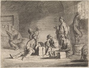 Gevangenen in kerker door Cornelis de Wael