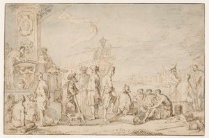 Oosterse zeehaven door Cornelis de Wael