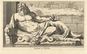 Beeld van Neptunus bij fontein op het Capitool te Rome