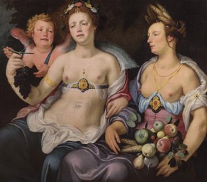 Venus, Cupido en Ceres door Cornelis van Haarlem