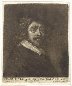 Portret van Frans Hals met een hoed door Cornelis van Noorde (attributed to workshop of)