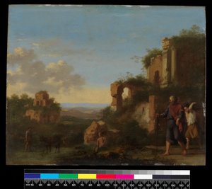 Landschap, met Abraham en Isaac, voor 1667