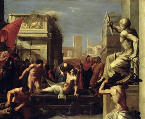 Het martelaarschap van St. Laurentius door Cornelis van Poelenburgh or Poelenburch