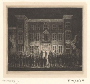 Begrafenis van de Delftsche Akademie, 30 juni 1864
