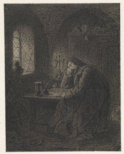 Geleerde in studeervertrek door Cornelis van der Griendt