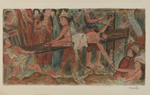 Kruiswegstaties nr. 11. Jezus wordt aan het kruis genageld, 1941 door Cornelius Christoffels