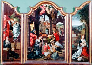 Aanbidding van de herders, drieluik, eind 15e-begin 16e eeuw door Cornelius Engebrechtsz