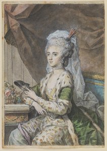 Louise, vrouw van Prins Karl van Hessen-Kassel, in Turkse kleding door Cornelius Høyer