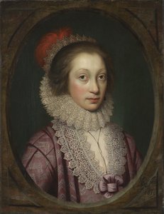 Portret van een vrouw, mogelijk Elizabeth Boothby, 1619 door Cornelius Janssen van Ceulen