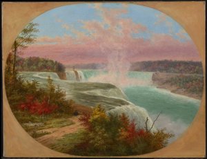 De Kunstenaar bij Niagara door Cornelius Krieghoff