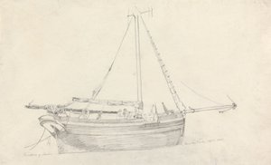 Vissersvaartuig "Providence" van Scarborough door Cornelius Varley
