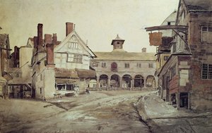 Marktplaats, Hereford, 1803 door Cornelius Varley