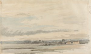 Uitzicht in Suffolk door Cornelius Varley