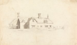 Uitzicht op een huis door Cornelius Varley