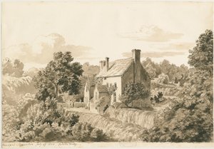 Woodford - Cottages door Cornelius Varley
