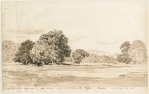 Wrottesley Park: sepia tekening, jul 1820 door Cornelius Varley