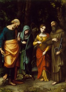 Heiligen Petrus, Martha, Maria Magdalena en Leonardus door Correggio