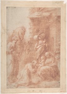 De Aanbidding der Wijzen, ca. 1517 door Correggio