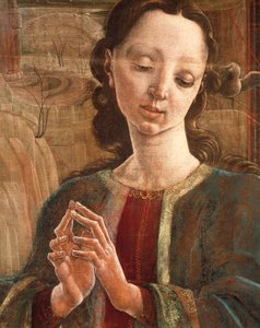 Annunciatie, orgelluik hout in de kathedraal van Ferrara