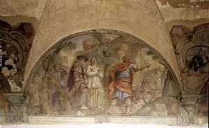 St. Dominic bekeert een ketter, lunet uit de fresco cyclus van het leven van St. Dominic