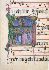 Manuscript Verlichting met de Tenhemelopneming van de Maagd in een Initiaal A