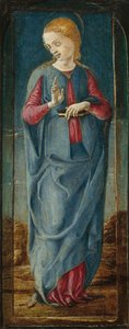 De Maagd Annunciate (midden rechter paneel), ca. 1470-1480 door Cosmè Tura
