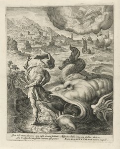 De vis spuwt Jona uit op het land door Crispijn van de Passe (I)