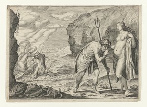 Neptunus en Caenis door Crispijn van de Passe (II) (attributed to)