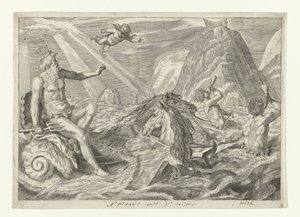 Neptunus met de tritons door Crispijn van de Passe (II) (attributed to)