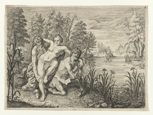 Nessus zet Deïanira de rivier over (Metamorfosen van Ovidius)