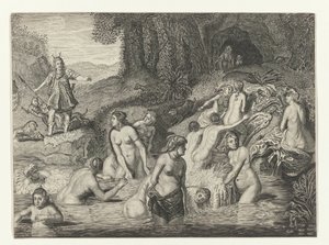 Diana verandert Actaeon in een hert door Crispijn van de Passe (II)