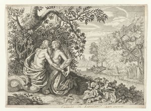 Harmonia en Cadmus (Metamorfosen van Ovidius) door Crispijn van de Passe (II)