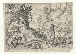 Polyphemus betrapt Acis en Galatea