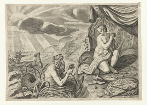 Scylla op de vlucht voor Glaucus door Crispijn van de Passe (II)