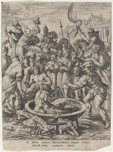 De Zeven Makkabeese Broers Gedood door Antiochus door Crispijn van de Passe I after Maarten de Vos