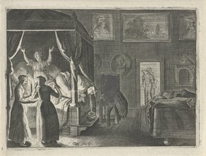 Brakende man in bed