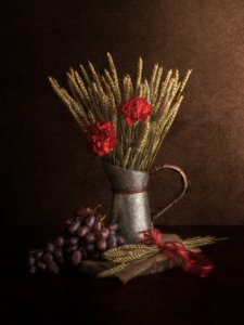 Rustiek stilleven met oogstproducten door Cristiano Giani