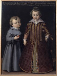 Portret van Francis en Catherine de Medicis, kinderen van Ferdinand door Cristofano Allori