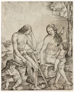 Adam en Eva met de kinderen Kaïn en Abel