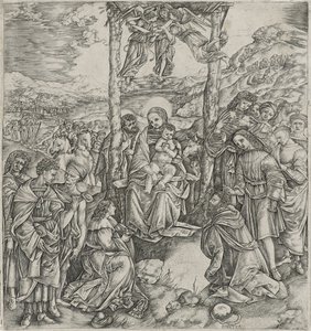 Aanbidding der Wijzen (gravure)