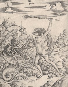 Hercules en de Hydra, ca. 1500-1520 door Cristofano di Michele Martini