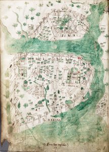 Een kaart van Constantinopel, c.1420