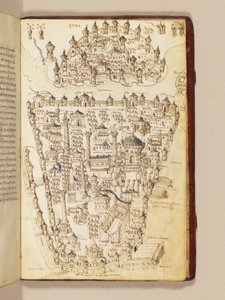 Kaart van Constantinopel, illustratie uit de "Liber Insularum Archipelagi"