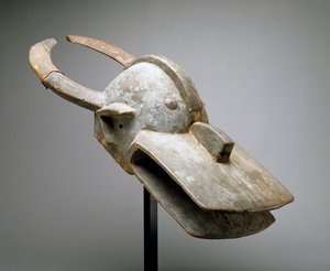 Helmmasker van een boskoe (Vara Society), West-Soedan, Sub-Sahara Afrika, eind 19e eeuw door Culture Chamba