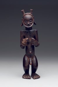 Rituele container in de vorm van een staande mannelijke figuur